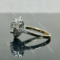 DovEggs halo vintage engagement ring semi-mount only(Exclusively to DovEggs Stones)