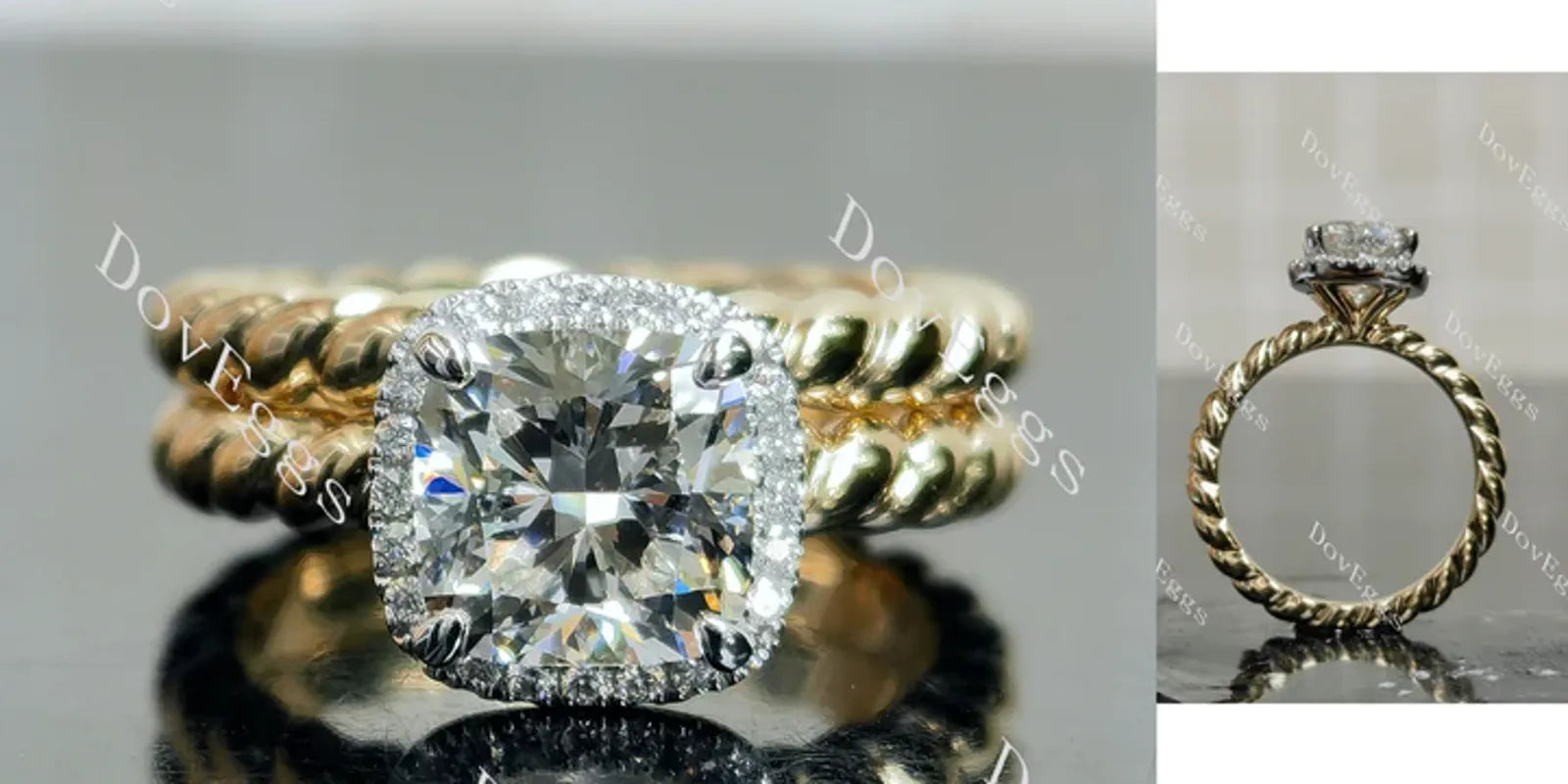 Jennifer 1 halo engagement ring only semi-mount only(Exclusively to DovEggs Stones)