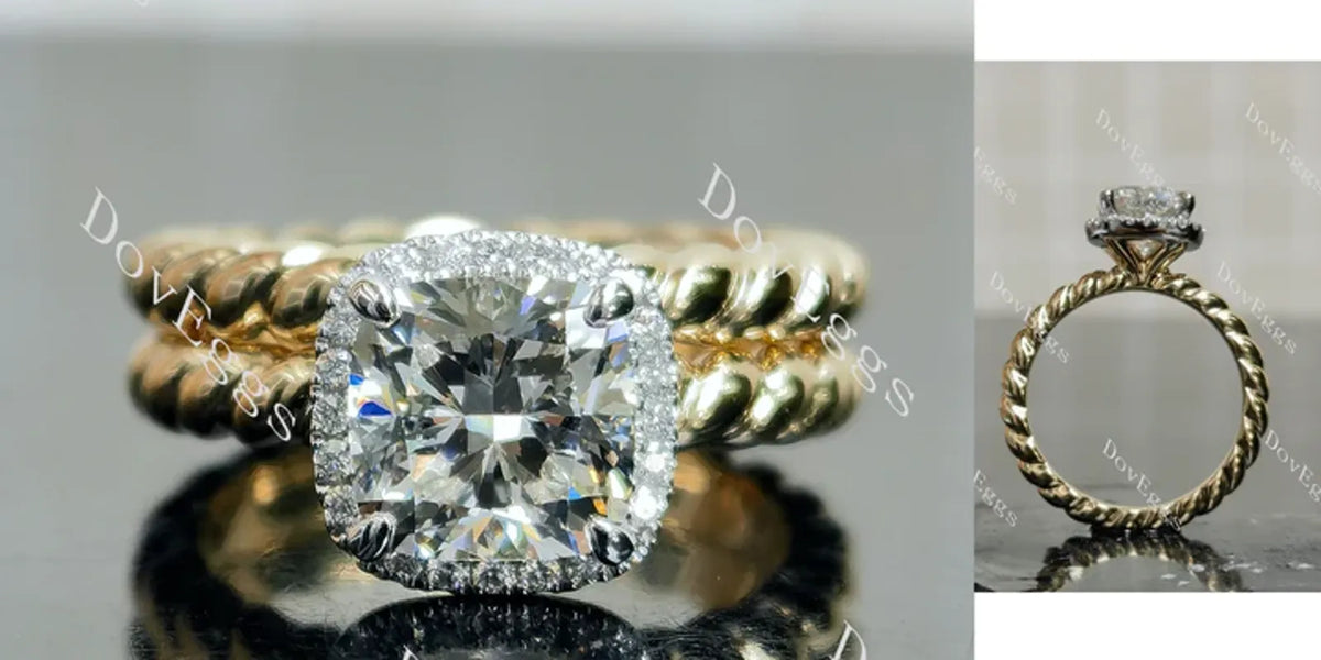 Jennifer 1 halo engagement ring only semi-mount only(Exclusively to DovEggs Stones)