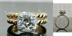 Jennifer 1 halo engagement ring only semi-mount only(Exclusively to DovEggs Stones)