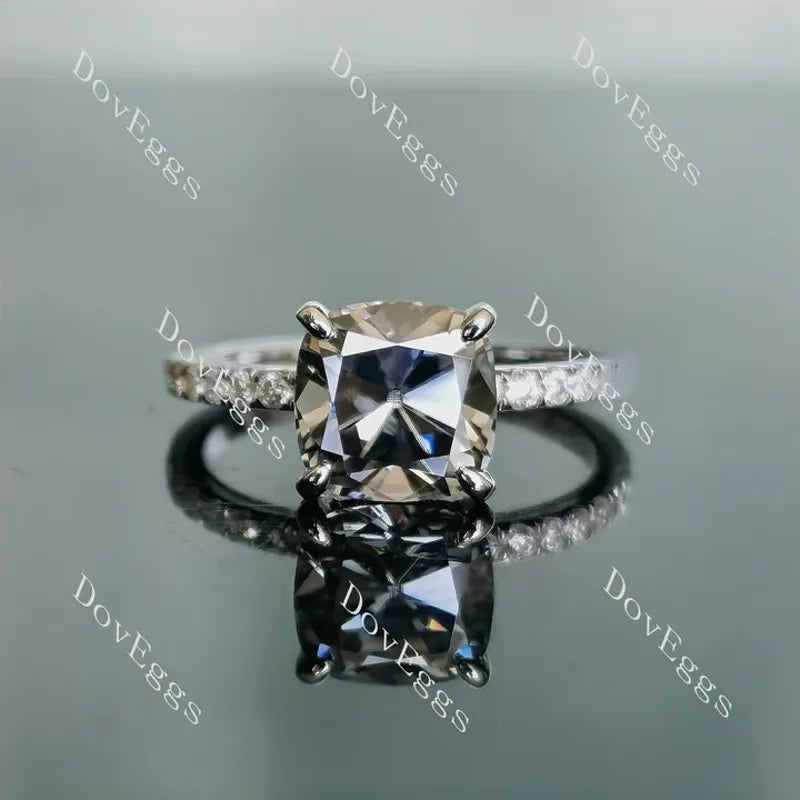 Doveggs half eternity pave engagement ring semi-mount only(Exclusively to DovEggs Stones)