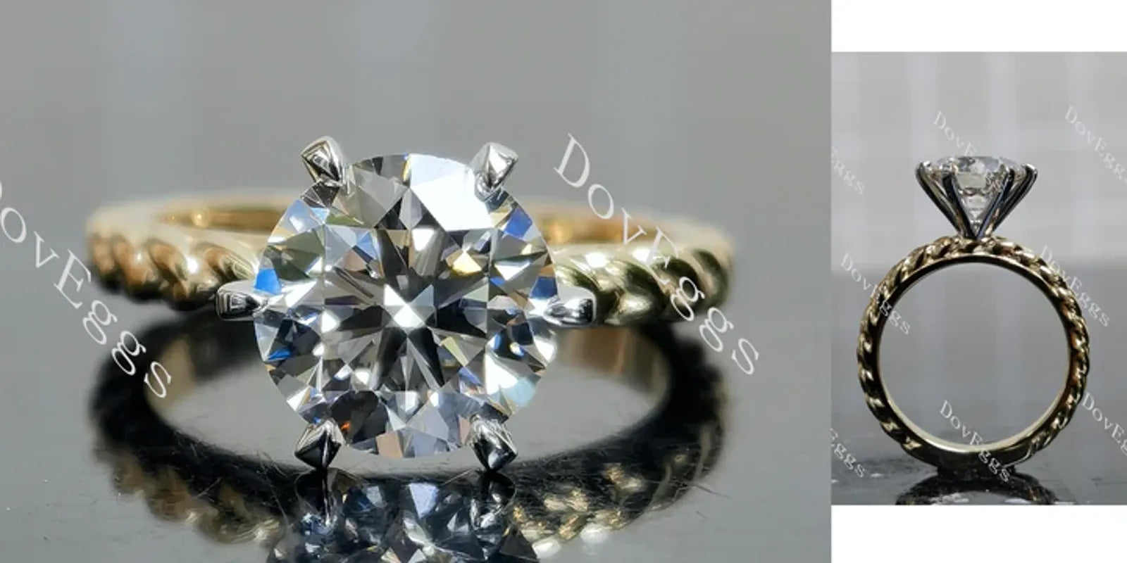 Doveggs pave braided engagement ring semi-mount only(Exclusively to DovEggs Stones)