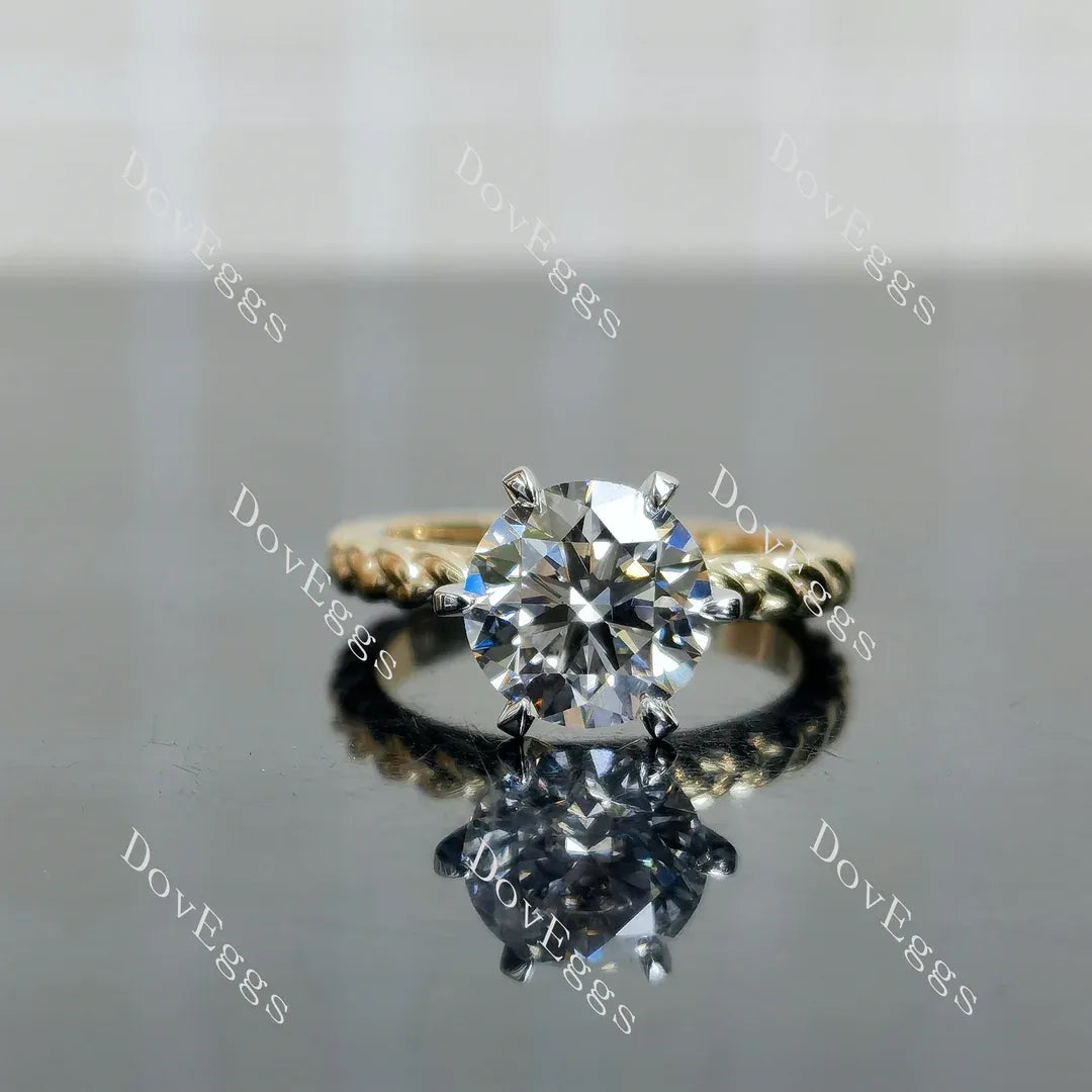 Doveggs pave braided engagement ring semi-mount only(Exclusively to DovEggs Stones)