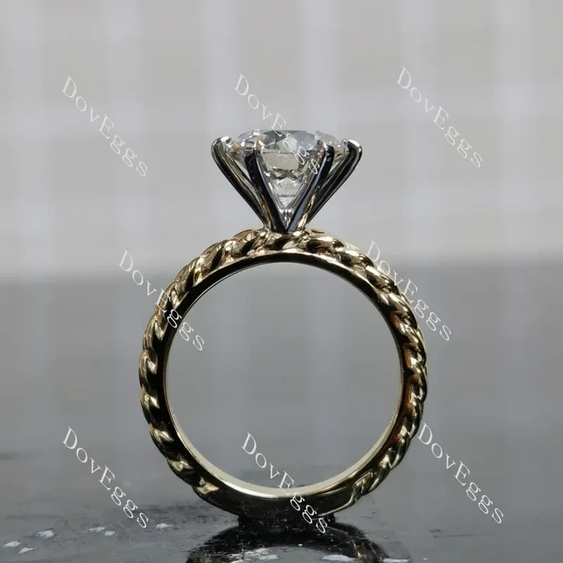 Doveggs pave braided engagement ring semi-mount only(Exclusively to DovEggs Stones)