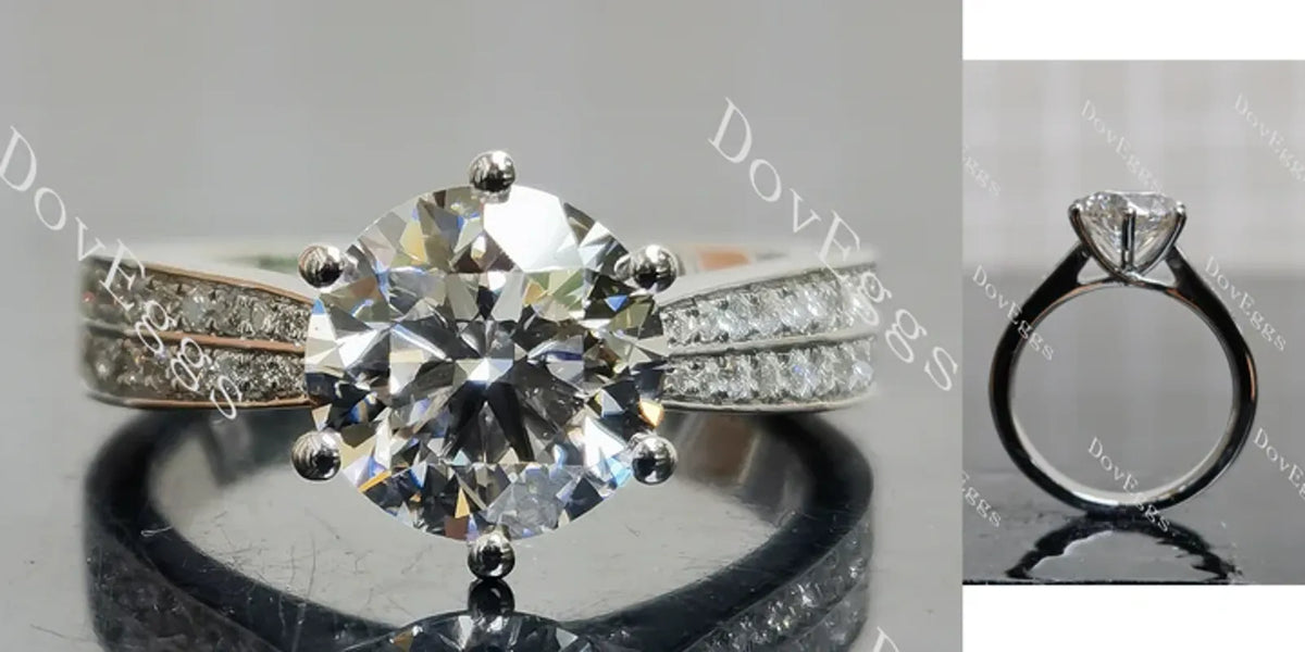 Doveggs half eternity pave engagement ring semi-mount only(Exclusively to DovEggs Stones)