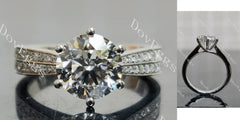 Doveggs half eternity pave engagement ring semi-mount only(Exclusively to DovEggs Stones)