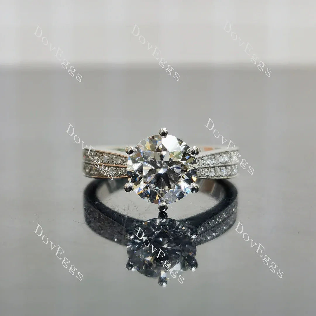 Doveggs half eternity pave engagement ring semi-mount only(Exclusively to DovEggs Stones)