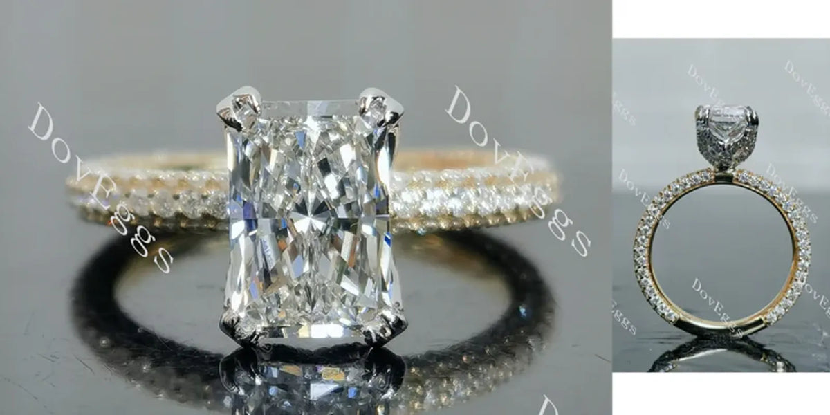 My promise pave 3/4 eternity engagement ring semi-mount only(Exclusively to DovEggs Stones)