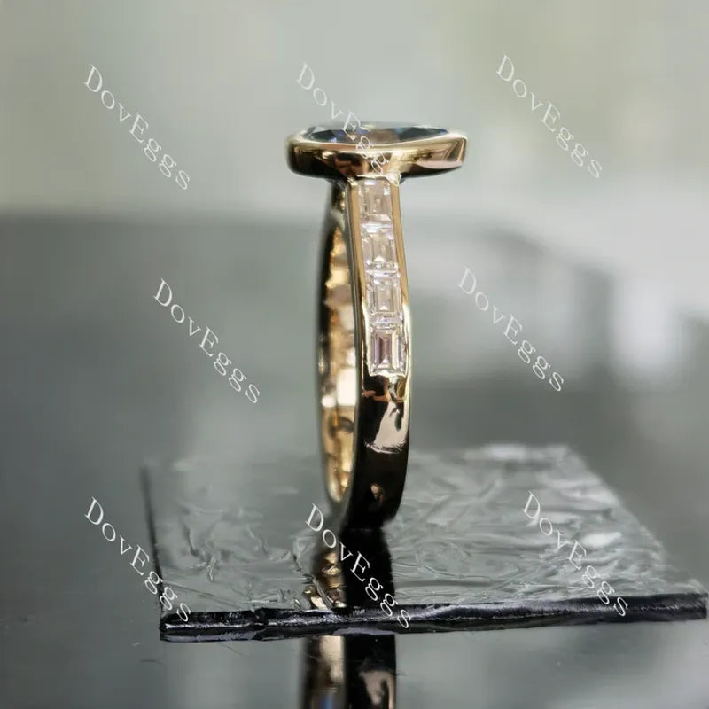 Doveggs bezel channel set engagement ring semi-mount only(Exclusively to DovEggs Stones)