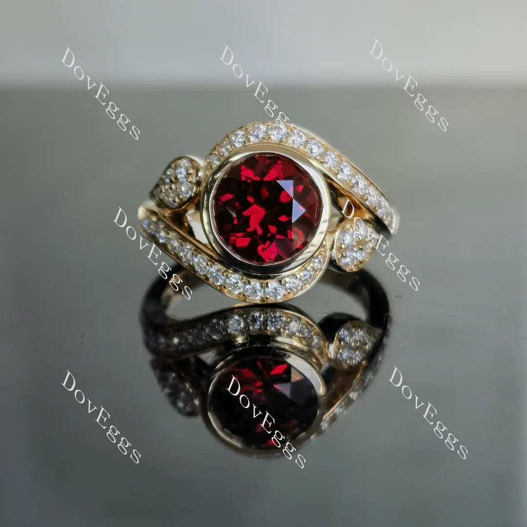 DovEggs art deco bezel engagement ring semi-mount only(Exclusively to DovEggs Stones)