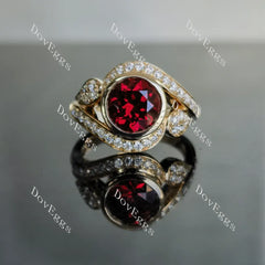 DovEggs art deco bezel engagement ring semi-mount only(Exclusively to DovEggs Stones)