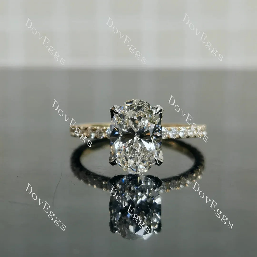 Corona pave engagement ring semi-mount only(Exclusively to DovEggs Stones)