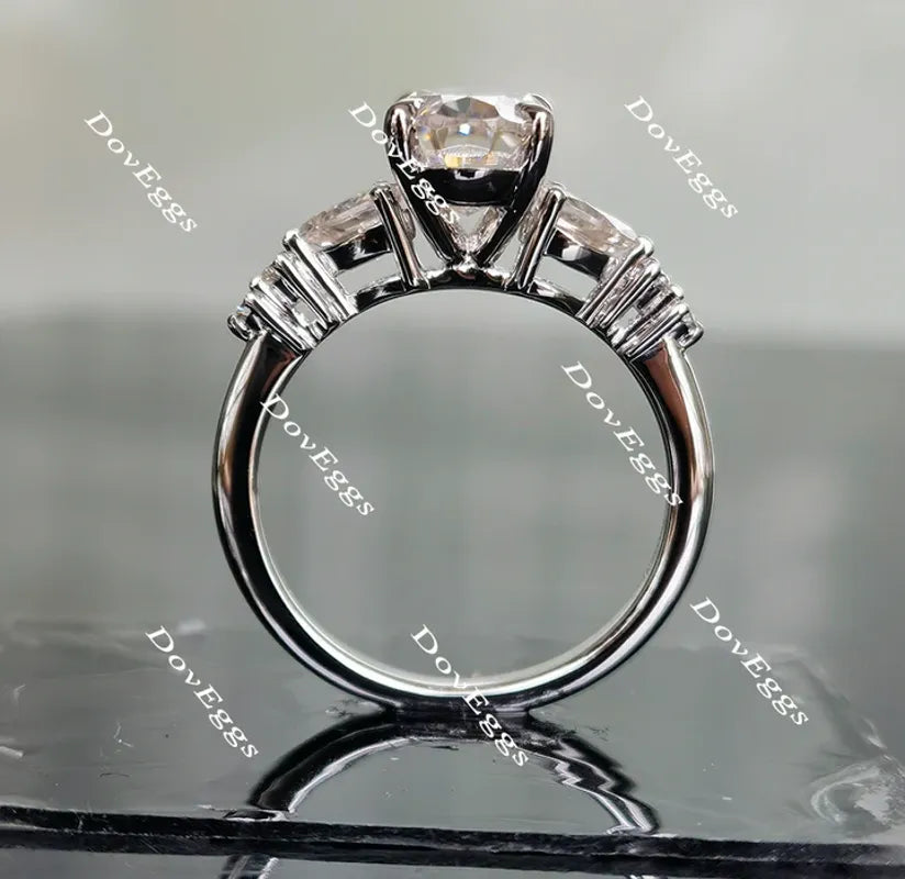 Doveggs side stone engagement ring semi-mount only(Exclusively to DovEggs Stones)