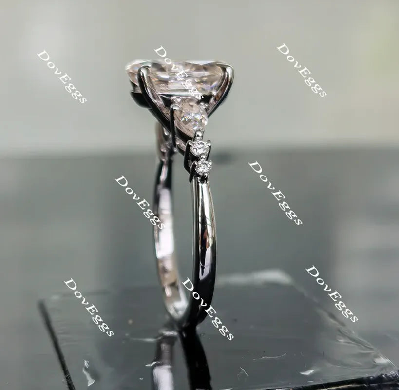 Doveggs side stone engagement ring semi-mount only(Exclusively to DovEggs Stones)
