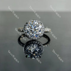 Doveggs halo pave engagement ring semi-mount only(Exclusively to DovEggs Stones)