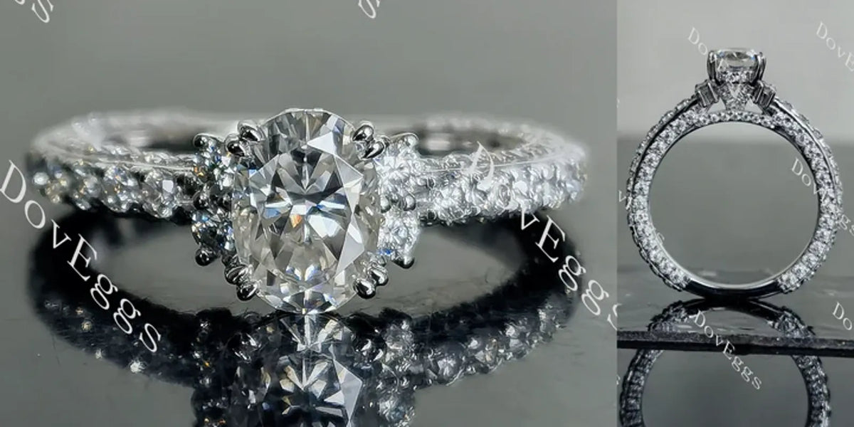 DovEggs vintage pave halo engagement ring only semi-mount only(Exclusively to DovEggs Stones)