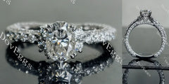 DovEggs vintage pave halo engagement ring only semi-mount only(Exclusively to DovEggs Stones)