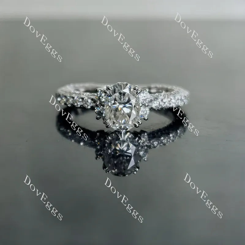 DovEggs vintage pave halo engagement ring only semi-mount only(Exclusively to DovEggs Stones)