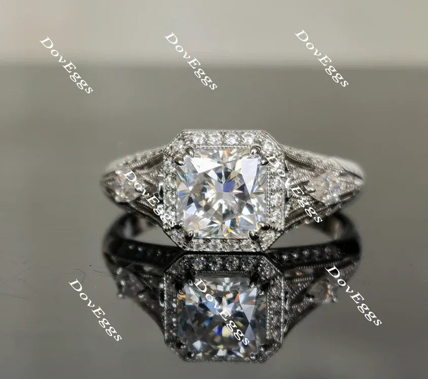Doveggs split shank halo engagement ring only semi-mount only(Exclusively to DovEggs Stones)