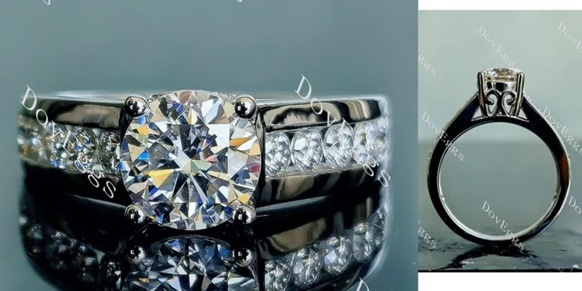 Doveggs channel set engagement ring only semi-mount only(Exclusively to DovEggs Stones)