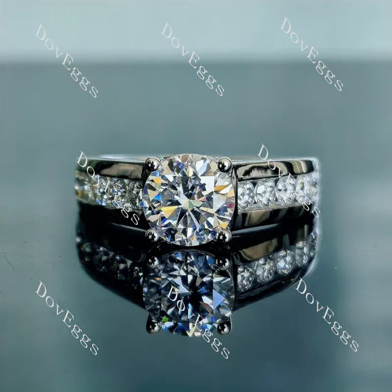Doveggs channel set engagement ring only semi-mount only(Exclusively to DovEggs Stones)