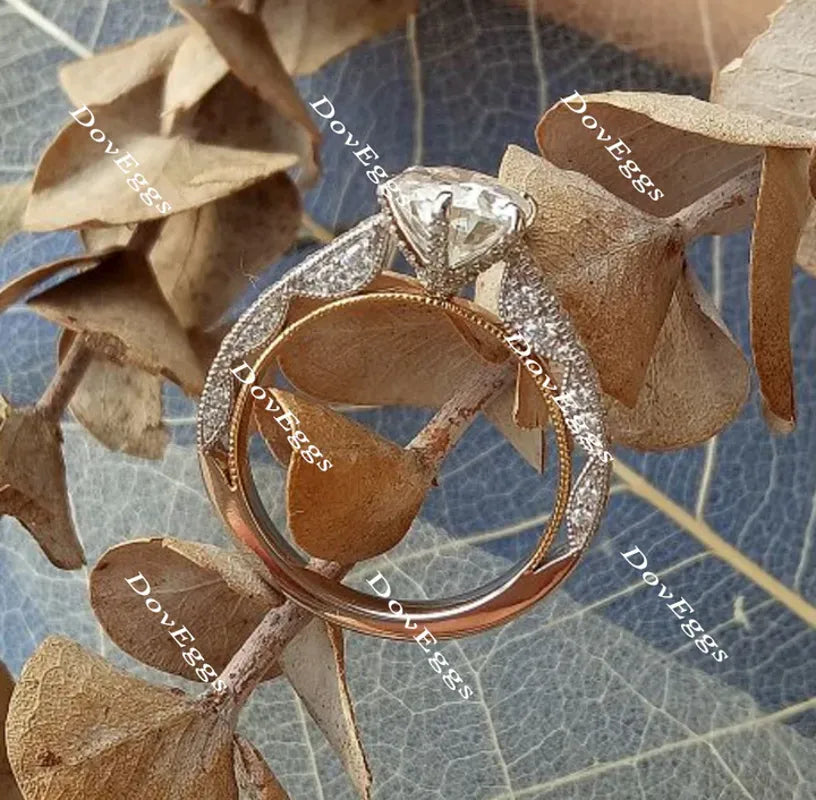 Doveggs vintage pave engagement ring only semi-mount only(Exclusively to DovEggs Stones)