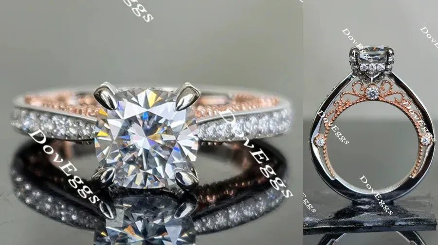 Aubree’s half eternity pave engagement ring only semi-mount only(Exclusively to DovEggs Stones)
