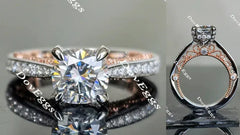 Aubree’s half eternity pave engagement ring only semi-mount only(Exclusively to DovEggs Stones)
