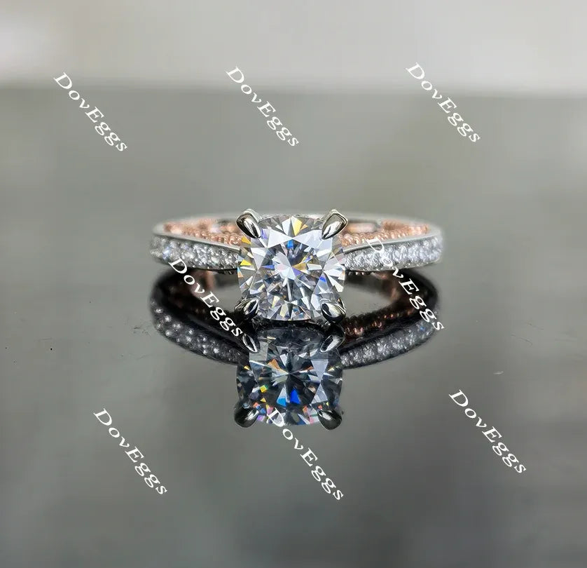 Aubree’s half eternity pave engagement ring only semi-mount only(Exclusively to DovEggs Stones)