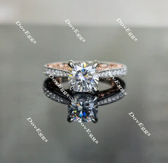 Aubree’s half eternity pave engagement ring only semi-mount only(Exclusively to DovEggs Stones)