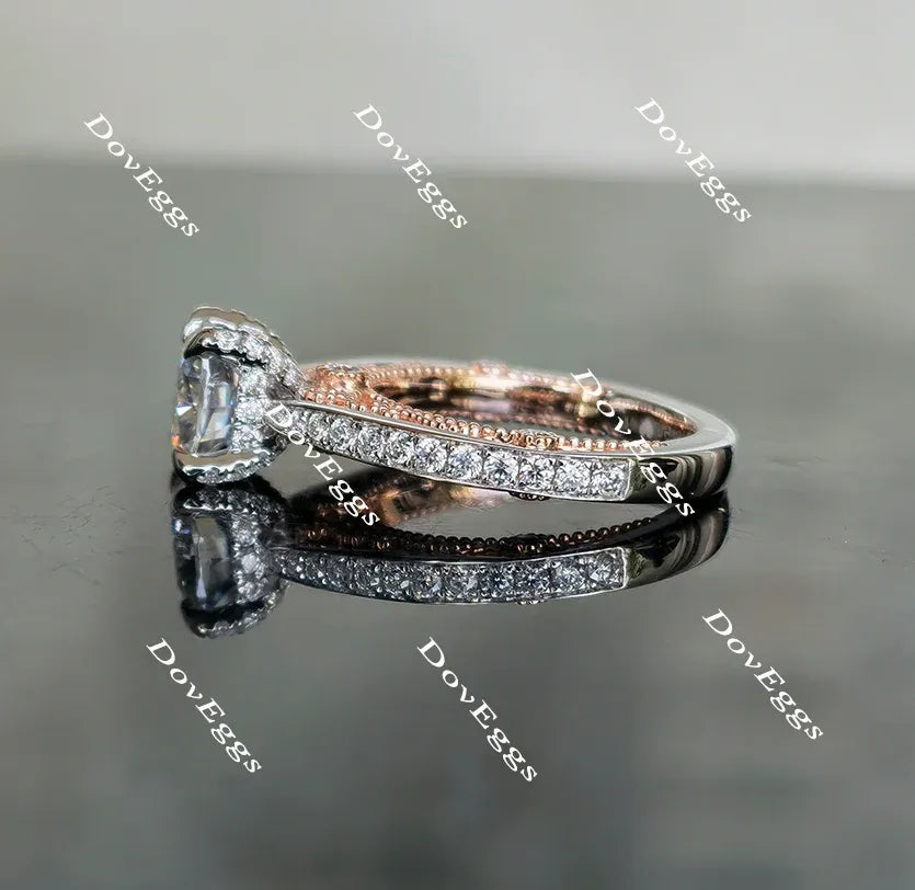 Aubree’s half eternity pave engagement ring only semi-mount only(Exclusively to DovEggs Stones)