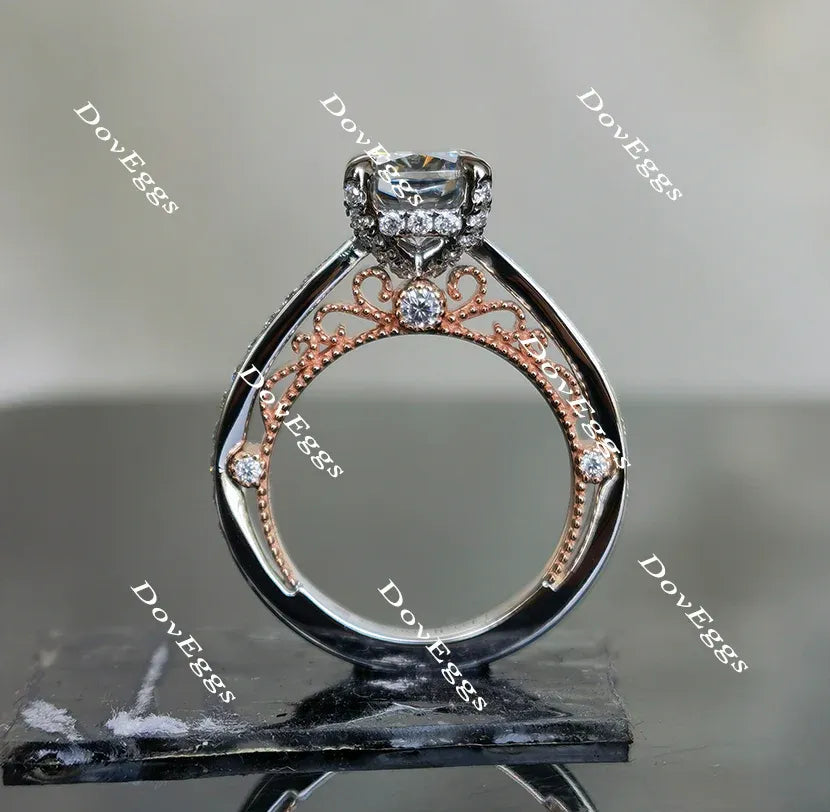 Aubree’s half eternity pave engagement ring only semi-mount only(Exclusively to DovEggs Stones)
