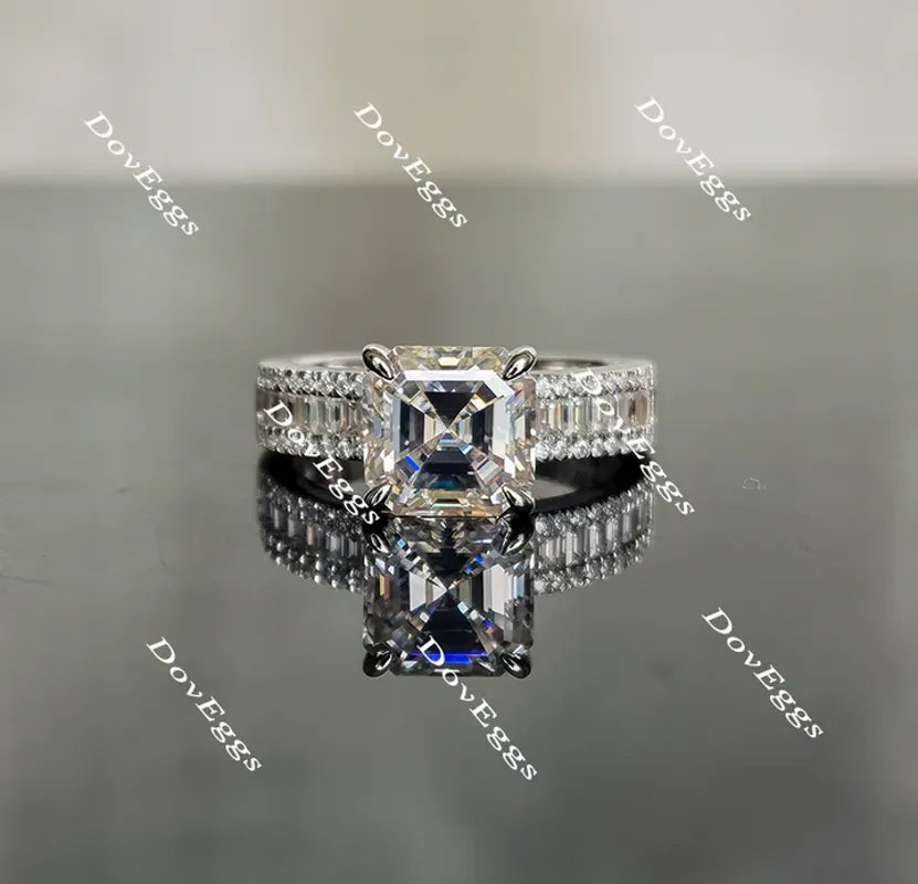 Doveggs half eternity channel set pave engagement ring only semi-mount only(Exclusively to DovEggs Stones)