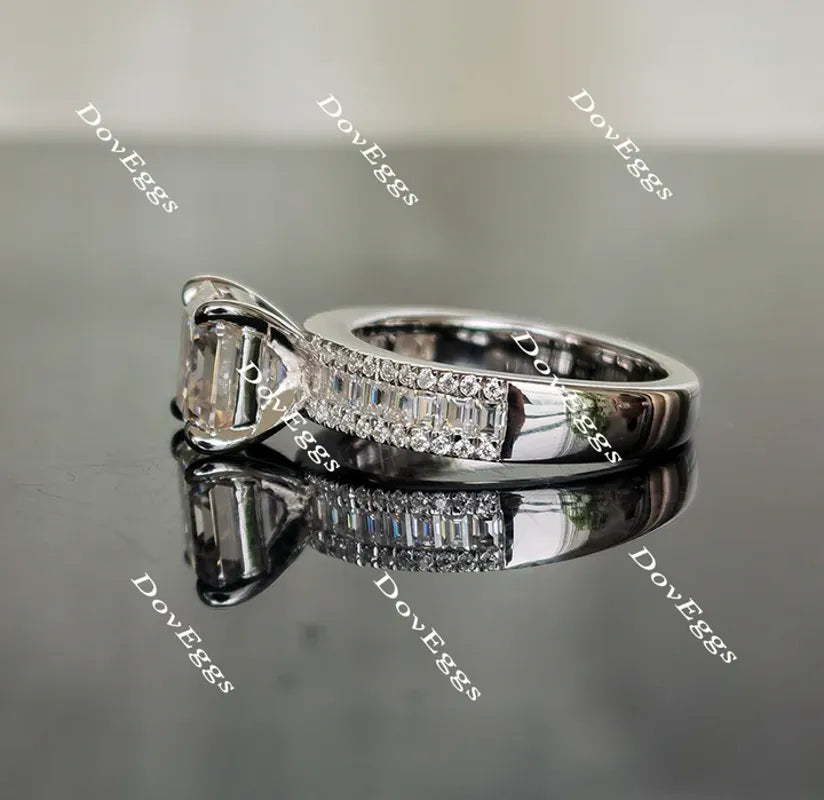 Doveggs half eternity channel set pave engagement ring only semi-mount only(Exclusively to DovEggs Stones)