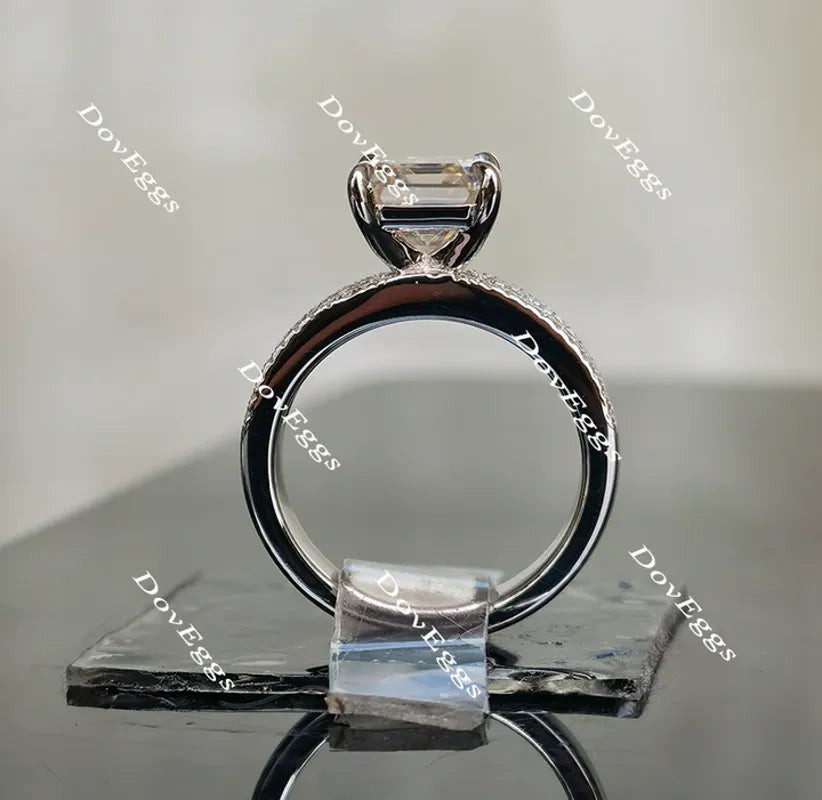 Doveggs half eternity channel set pave engagement ring only semi-mount only(Exclusively to DovEggs Stones)