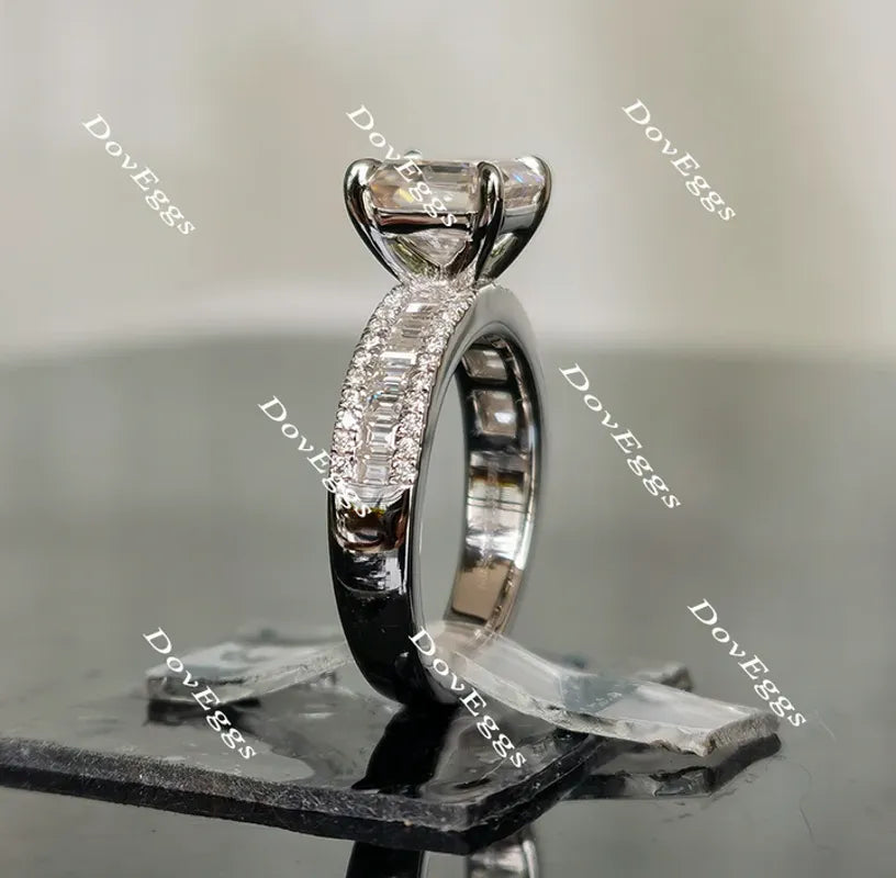 Doveggs half eternity channel set pave engagement ring only semi-mount only(Exclusively to DovEggs Stones)
