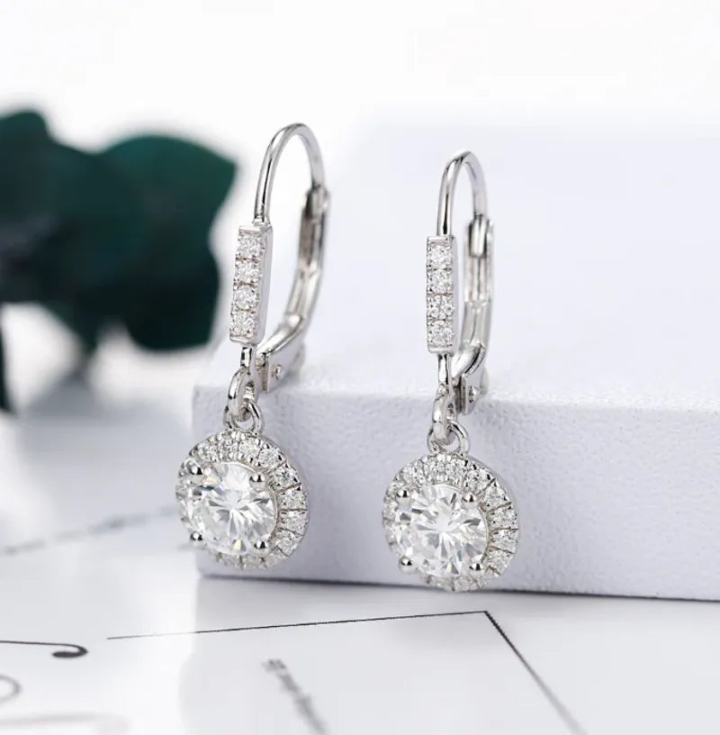 Doveggs halo drop earrings only semi-mount (Exclusively to DovEggs Stones)