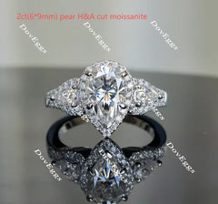 Doveggs round halo colored moissanite engagement ring