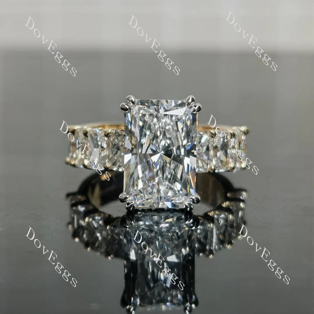 The Helena radiant vintage pave engagement ring only semi-mount only(Exclusively to DovEggs Stones)