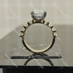 The Helena radiant vintage pave engagement ring only semi-mount only(Exclusively to DovEggs Stones)