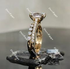 The Kiana Raeshel radiant half eternity pave ring(engagement ring only)