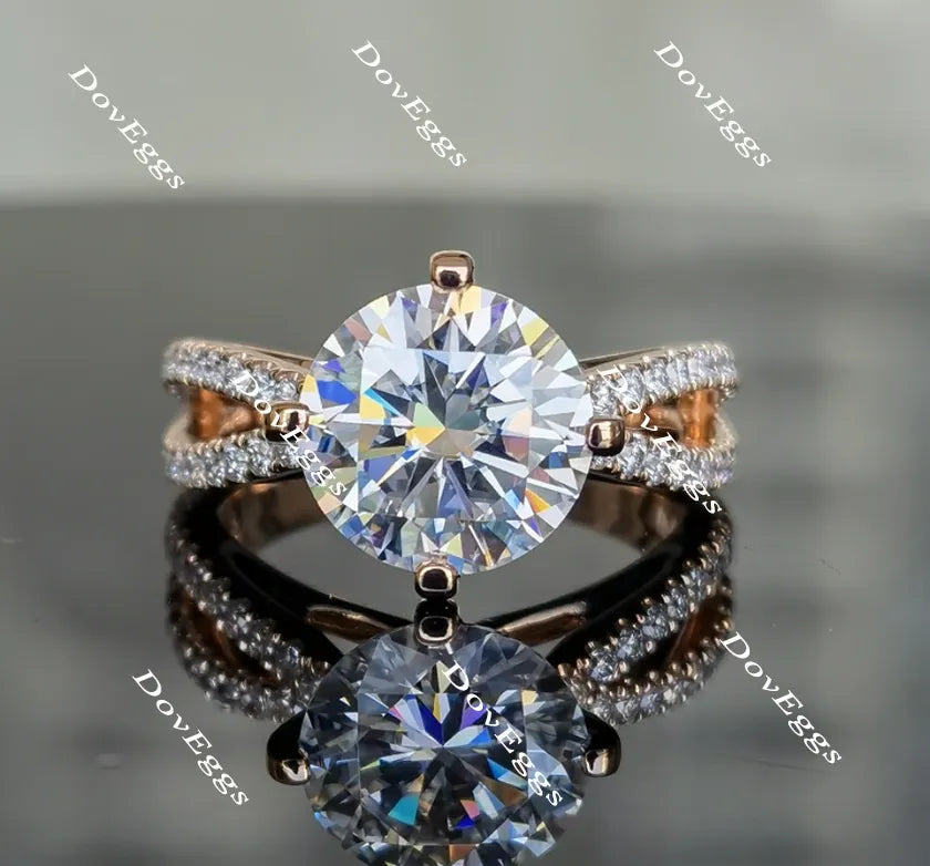 Doveggs round split shank moissanite engagement ring