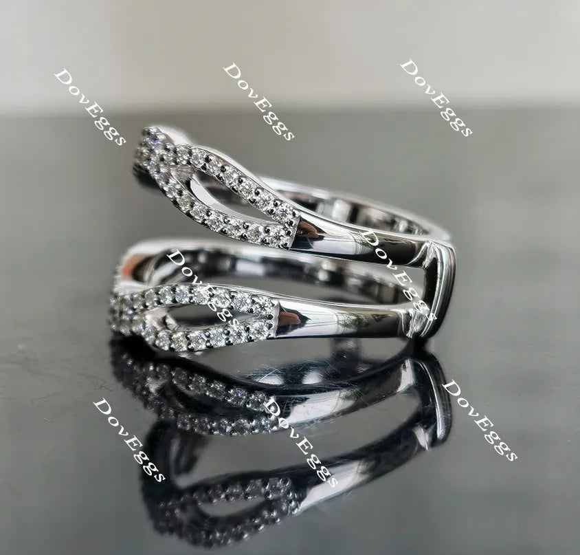 Tin’s Lace round half eternity moissanite/lab grown diamond enhancer/wedding band-7mm band width
