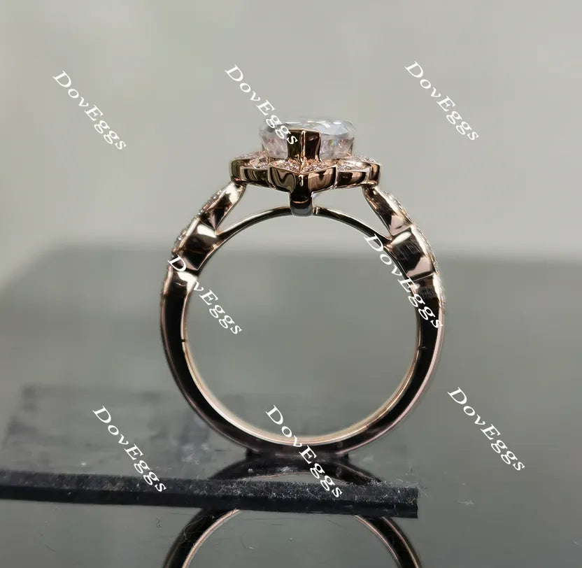 Doveggs halo moissanite engagement ring only