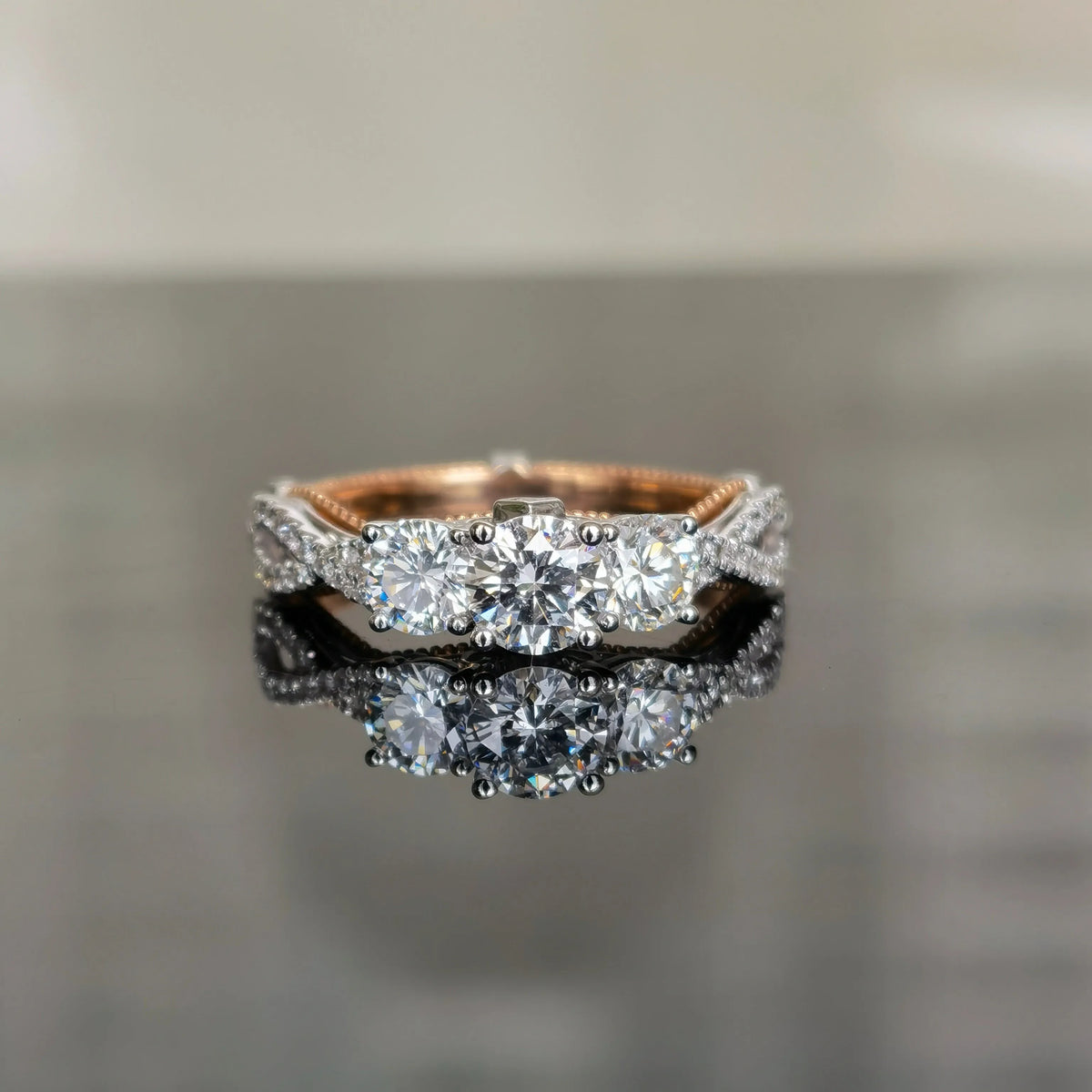 doveggs 1.1 carat round lab created diamond CVD engagement ring (size 7)