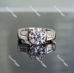 doveggs round three-stone moissanite engagement ring