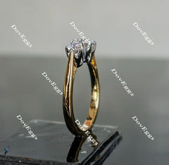 Doveggs round three stone moissanite engagement ring