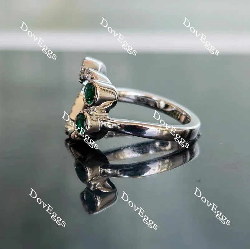 In Mayte honor: you are value round moissanite/lab grown diamond & colorded gem band-2.3mm band width