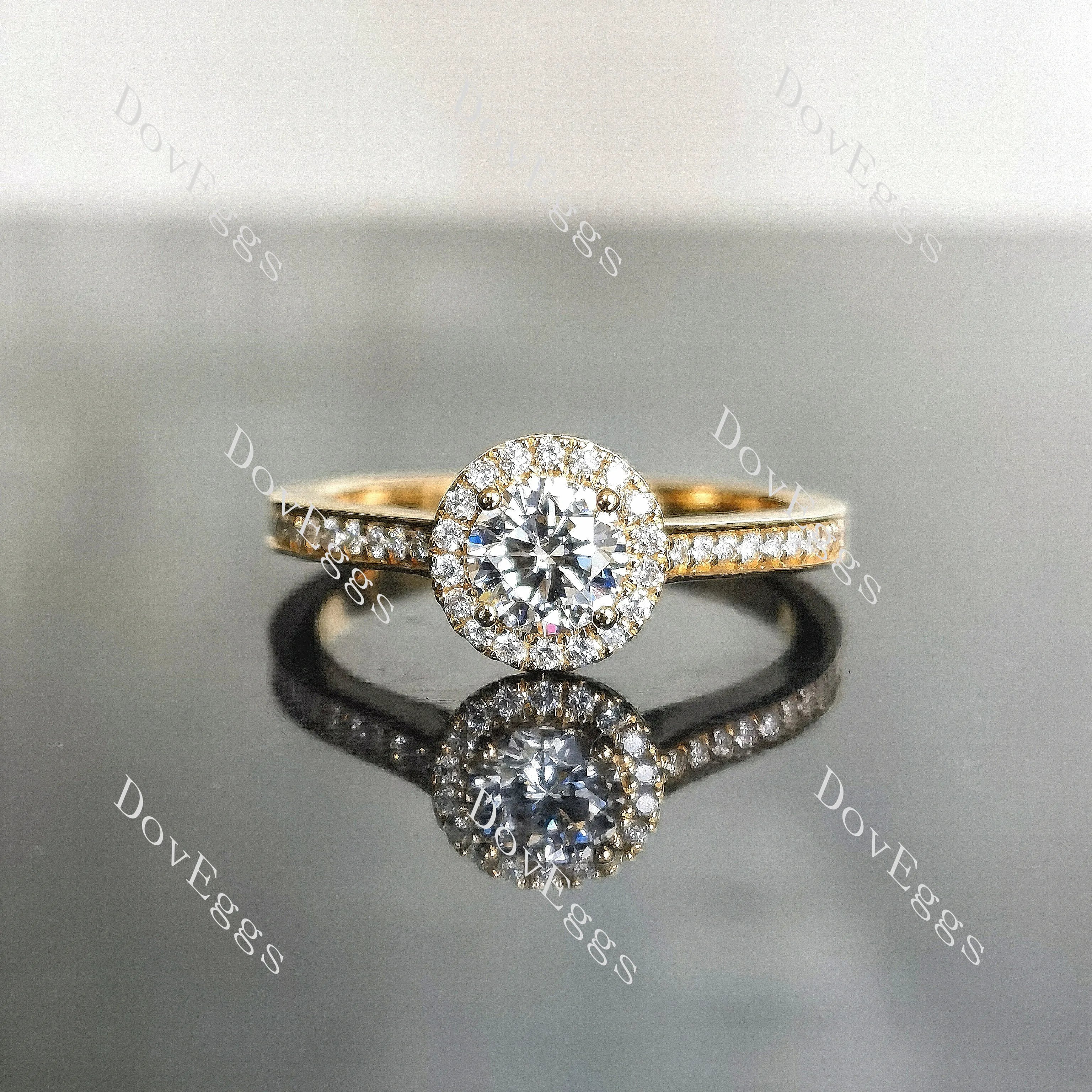 ArcLia Round Halo Pave Lab Grown Diamond Ring
