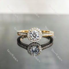 ArcLia Round Halo Pave Lab Grown Diamond Ring